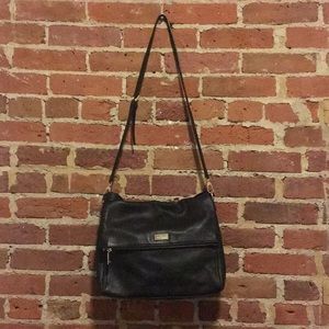 Kate Spade black leather messenger bag